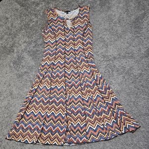 Chevron Pattern Sleeveless Dress
